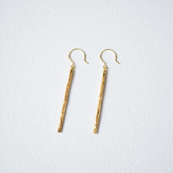 真鍮 ピアス イヤリング / “stick” brass pierce earring (B-3.4) 4枚目の画像