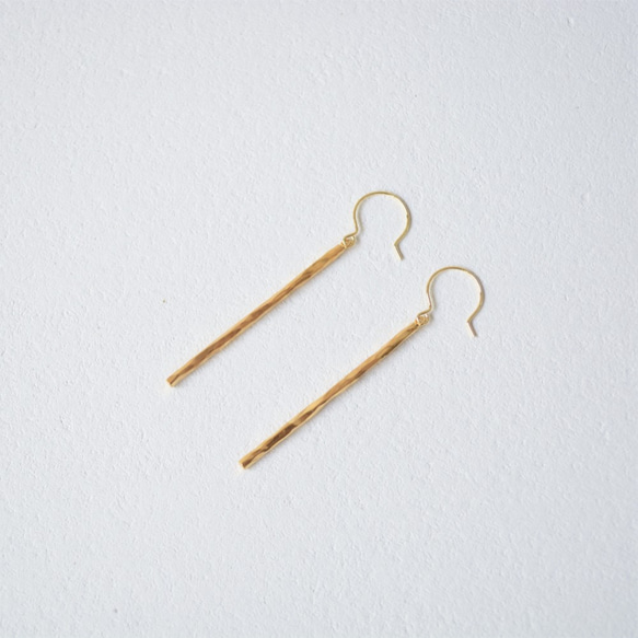 真鍮 ピアス イヤリング / “stick” brass pierce earring (B-3.4) 5枚目の画像