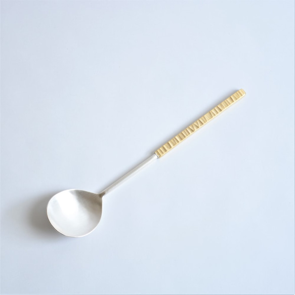 スプーンⅬ 角 / 真鍮スプーン / カレースプーン / brass spoon (C-13) 3枚目の画像