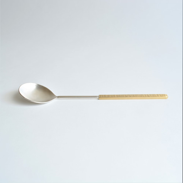 スプーンⅬ 角 / 真鍮スプーン / カレースプーン / brass spoon (C-13) 5枚目の画像
