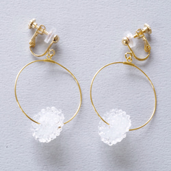 14kgf  Mizore hoops Jade White・みぞれのフープピアス/イヤリング（ジェイドホワイト） 3枚目の画像