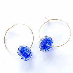 14kgf  Mizore hoops Blue・みぞれのフープピアス/イヤリング（青） 1枚目の画像