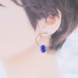 14kgf  Mizore hoops Blue・みぞれのフープピアス/イヤリング（青） 4枚目の画像