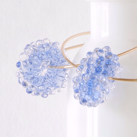 14kgf Mizore earrings Lt, Blue・みぞれのフープピアス/イヤリング（ライトブルー） 3枚目の画像