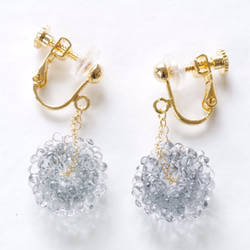 14kgf Mizore earrings Gray・ゆれるみぞれのピアス/イヤリング（グレー） 2枚目の画像