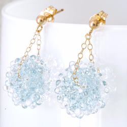 14kgf Mizore earrings Ice Blue・ゆれるみぞれのピアス/イヤリング（アイスブルー） 1枚目の画像