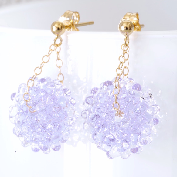 14kgf Mizore earrings Lavender・ゆれるみぞれのピアス/イヤリング（ラベンダー） 1枚目の画像