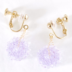 14kgf Mizore earrings Lavender・ゆれるみぞれのピアス/イヤリング（ラベンダー） 2枚目の画像