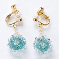 14kgf Mizore earrings Teel Green・ゆれるみぞれのピアス/イヤリング（青緑） 2枚目の画像