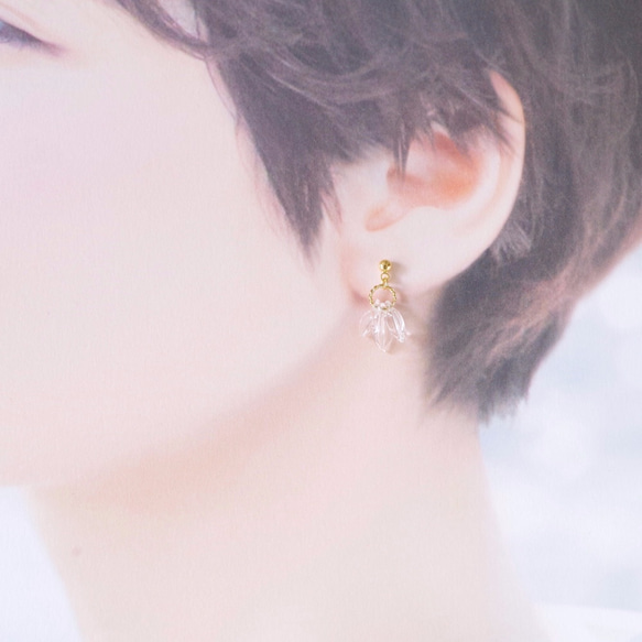 【こけしの蚤の市】Petit Chanderia earrings(Gold色金具）ピアス/イヤリング 3枚目の画像