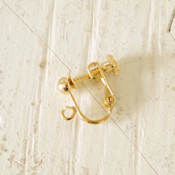【こけしの蚤の市】Petit Chanderia earrings(Gold色金具）ピアス/イヤリング 5枚目の画像