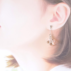 【こけしの蚤の市】Raindrops long earrings(Silver色金具）ピアス/イヤリング 3枚目の画像