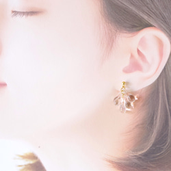 【こけしの蚤の市】Raindrops short earrings(Gold色金具）ピアス/イヤリング 3枚目の画像