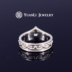 純銀戒指-方鑽皇冠 {Square diamond crown / 925 Sterling Silver} 第3張的照片