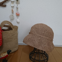 【送料無料】洗濯可能☆折り畳める☆麦わら帽子 2枚目の画像