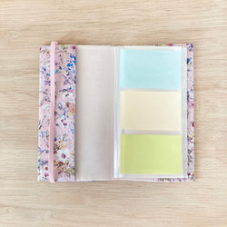 3段60枚カードケースカバー【リバティ ワイルドフラワーズ・ピンク】 2枚目の画像