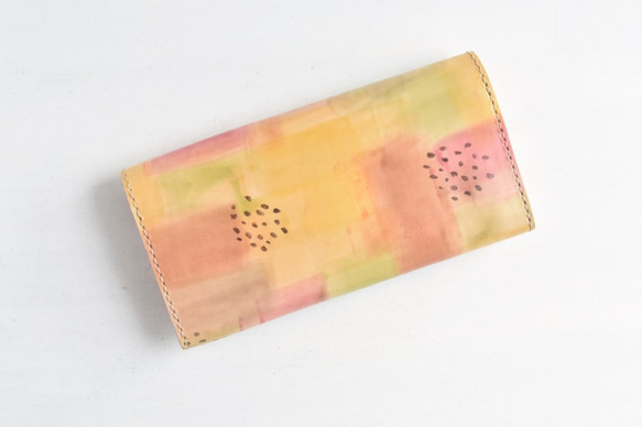 手工染色的皮革錢包“ kimagure No.6（長錢包）” 第3張的照片