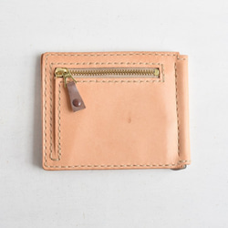 【SALE】革の手染め財布　「オイルレザー No.1（マネークリップ）」 2枚目の画像