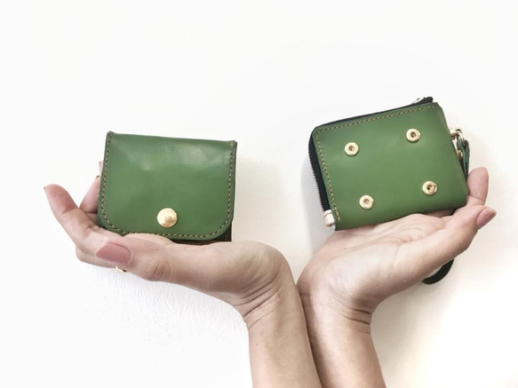 Pocket Purse真皮口袋錢包-抹茶綠 第2張的照片