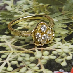ブーケリング （K18YG/ダイヤモンド）【花束をイメージしたリング。送料無料】 4枚目の画像