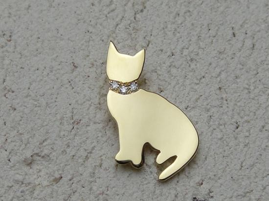 猫ペンダントトップCollar （K18YG/ダイヤ）