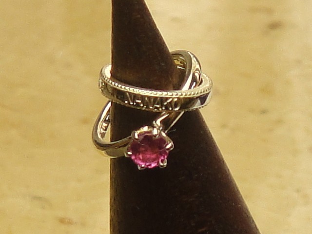 2連ベビーリング（10月誕生石・ピンクトルマリン）刻印＆送料無料