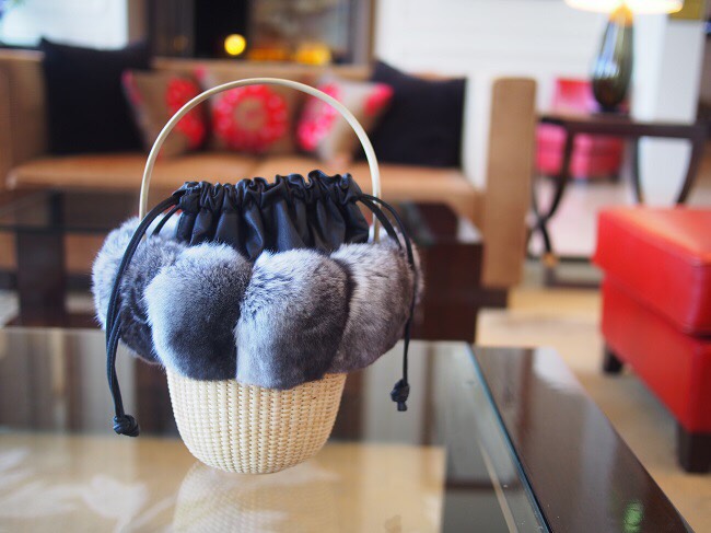 ち*ん様 ナンタケットバスケット（ハンドメイド / 牛革取手 × チンチラファー ナンタケットバスケット（ハンドメイド / ち*ん様 チンチラファー 牛革取手 ×