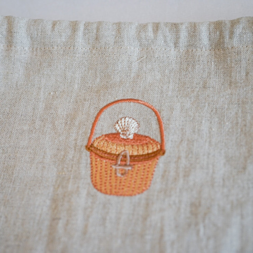 ナンタケットバスケット刺繍付き巾着 その他バッグ Nantucket