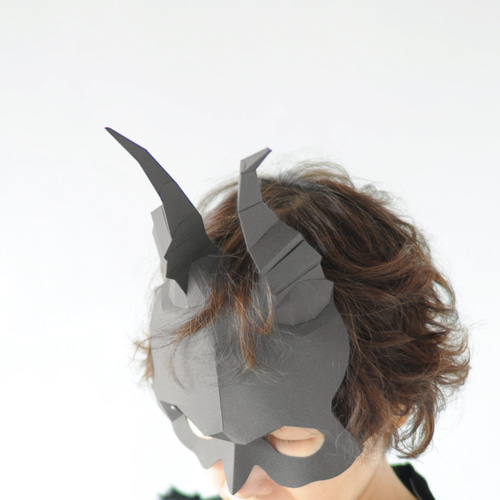 工作Kit】スカルマスク と 悪魔のマスク ペーパークラフト 実際