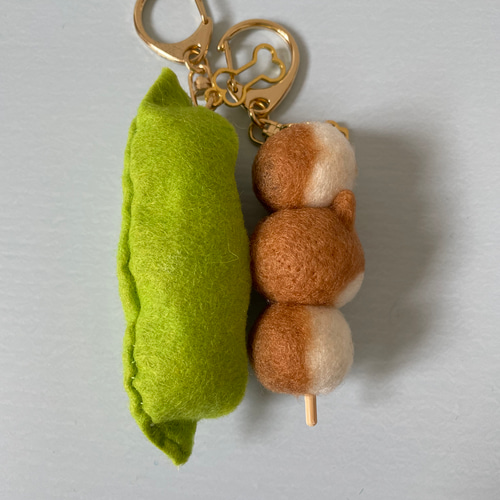 ☆くんち様ご注文品☆みたら柴だんご、枝豆柴 羊毛フェルト はん