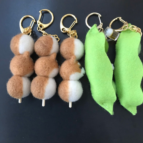 ☆8様ご注文品☆枝豆柴・みたら柴だんご 羊毛フェルト はんどわ