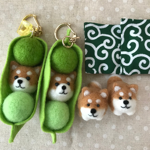 ☆p様ご注文品☆枝豆柴・豆コロ・みたら柴だんご 羊毛フェルト はんど