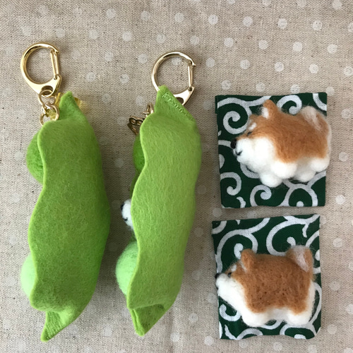☆p様ご注文品☆枝豆柴・豆コロ・みたら柴だんご 羊毛フェルト はんど