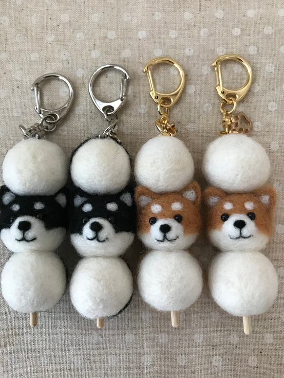 ☆m様ご注文品☆みたら柴だんご&黒柴あんだんご 羊毛フェルト はんどわ 