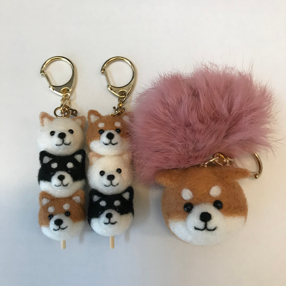 ☆a様ご注文品☆柴だんご三兄弟、まんまる柴 羊毛フェルト はんどわー
