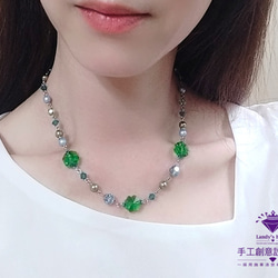 Landy House【手工創意設計精品】施華洛世奇元素SWAROVSKI~幸運草精美項鍊 第3張的照片