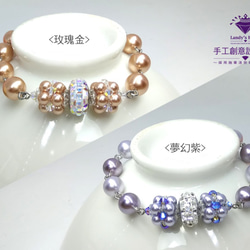 Landy House【手工創意設計精品】施華洛世奇元素SWAROVSKI~潘朵拉珠珍珠手鍊(共2色可選) 第2張的照片