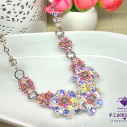 Landy House【手工創意設計精品】施華洛世奇元素SWAROVSKI~花飾精緻項鍊 第1張的照片