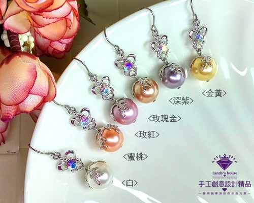 ハンドメイド スワロフスキー＆パールのピアス 0_38a7259fe6bb06a7d9c669313b17