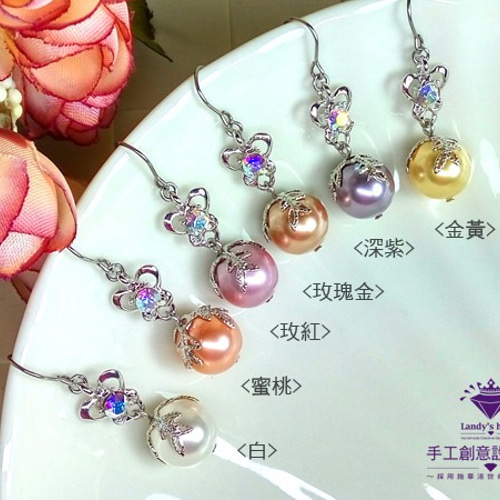 ハンドメイド スワロフスキー＆パールのピアス a92c5e0f68a2336b3ff6871398512a