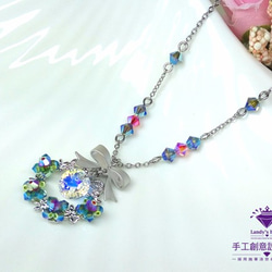 Landy House【手工創意設計精品】施華洛世奇元素SWAROVSKI~聖誔花圈項鍊 第2張的照片