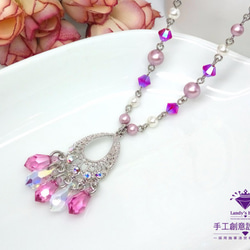 Landy House【手工創意設計精品】施華洛世奇元素SWAROVSKI~晶亮華麗風水滴項鍊 第1張的照片