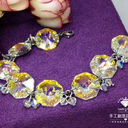 Landy House【手工創意設計精品】施華洛世奇元素SWAROVSKI~白彩八角華麗手鍊 第1張的照片