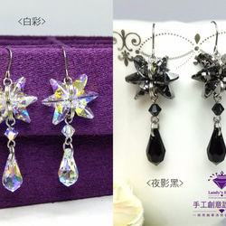 Landy House【手工創意設計精品】施華洛世奇元素SWAROVSKI~匾片水滴耳環(共2色可選) 第2張的照片