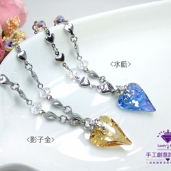 ランディ・ハウス]おもちゃ[手動で創造的なデザイン要素スワロフスキーSWAROVSKI〜エンジェルハートネックレス（2色オプショ 1枚目の画像