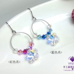 Landy House【手工創意設計精品】施華洛世奇元素SWAROVSKI~角珠花花耳環(共2色可選) 第1張的照片