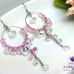 Landy House【手工創意設計精品】施華洛世奇元素SWAROVSKI~華麗晶亮耳環 第1張的照片