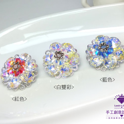 Landy House【手工創意設計精品】施華洛世奇元素SWAROVSKI~編織花朵小別針(共3色可選) 第2張的照片