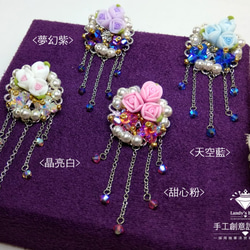 Landy House【手工創意設計精品】施華洛世奇元素SWAROVSKI~花朵物語別針(共4色可選) 第2張的照片