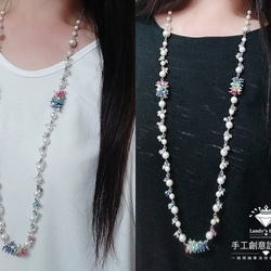 Landy House【手工創意設計精品】施華洛世奇元素SWAROVSKI~彩虹繽紛長鍊 第3張的照片